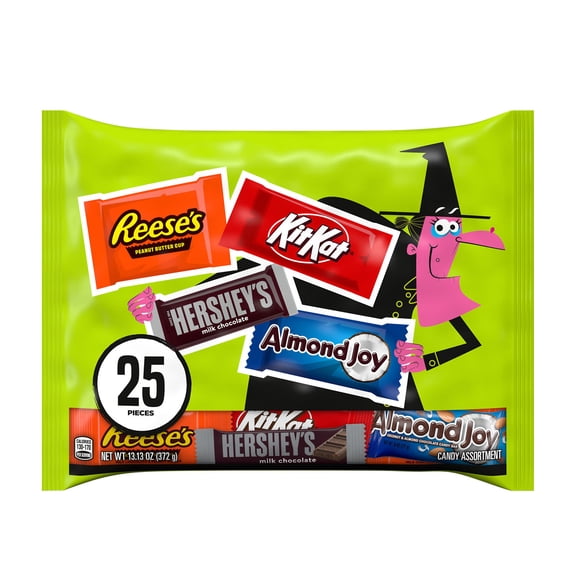 Hershey Assorted Chocolate, Halloween Candy Variety Bag, 13.13 oz (25 Pieces)