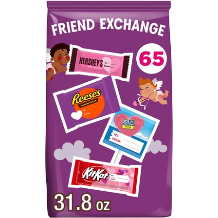Hershey Assorted Flavored Valentine's Candy, Bulk Bag 31.8 oz, 65 Pieces