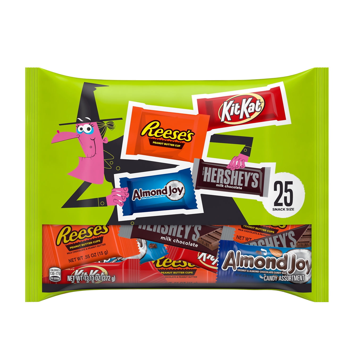 Hershey Assorted Snack Size Halloween Candy, Variety Bag 13.13 oz, 25
