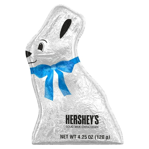 HERSHEY'S Solid Milk Chocolate, Easter Candy Bunny, 4.25 oz