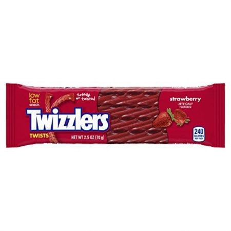 TWIZZLERS Twists, Strawberry Flavored Licorice Candy, 2.5 Ounce Packet (Pack of 36)