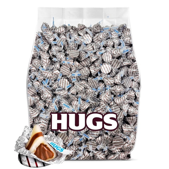 Hershey Hugs Bulk Candy, 200 Individually Wrapped Hugs Kisses Milk Chocolate Candy in Silver Foils, Bulk Kisses for Party Favors, Wedding Favors, Candy Buffets and Baking, 2 Pounds