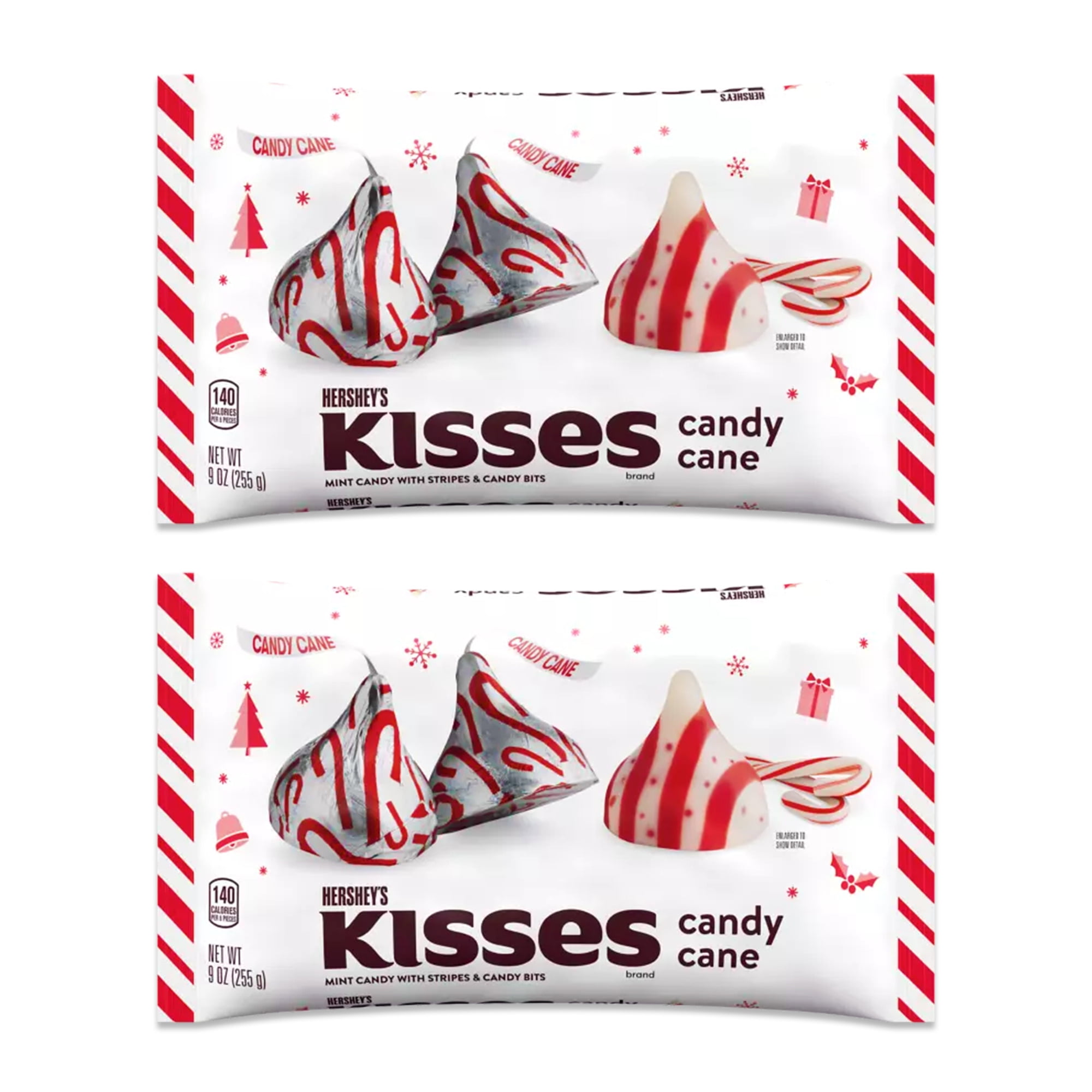 Hershey Kisses Candy Cane 9.5oz Bag (Pack of 2)