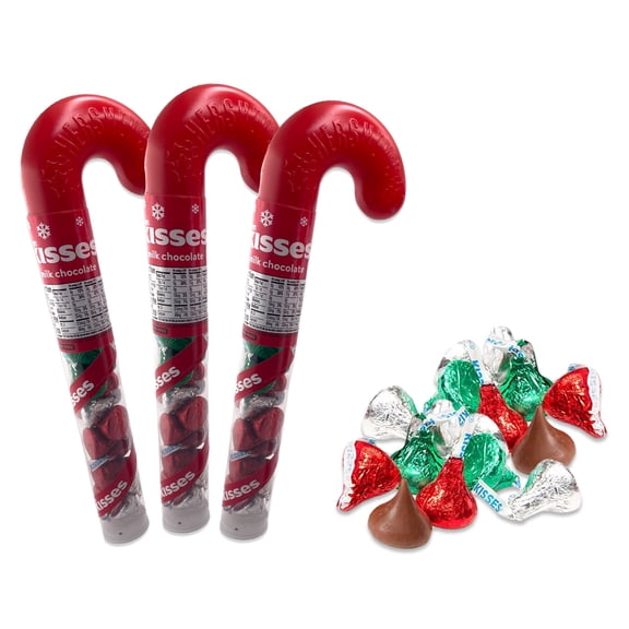 Hershey Kisses Candy Cane Tube Pack of 3