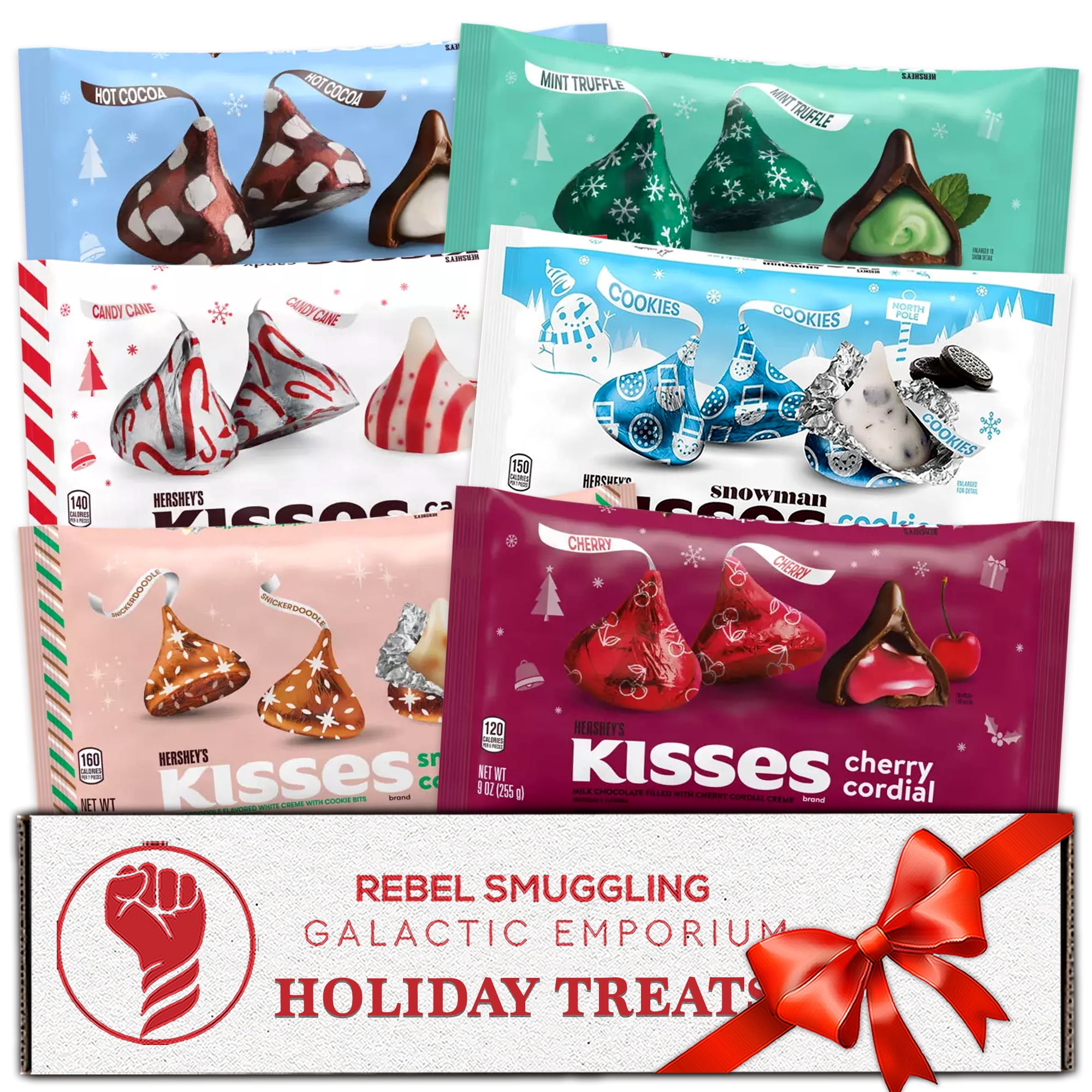 Hershey Kisses Holiday Variety Pack of 6 Flavors- Hot Cocoa Kisses