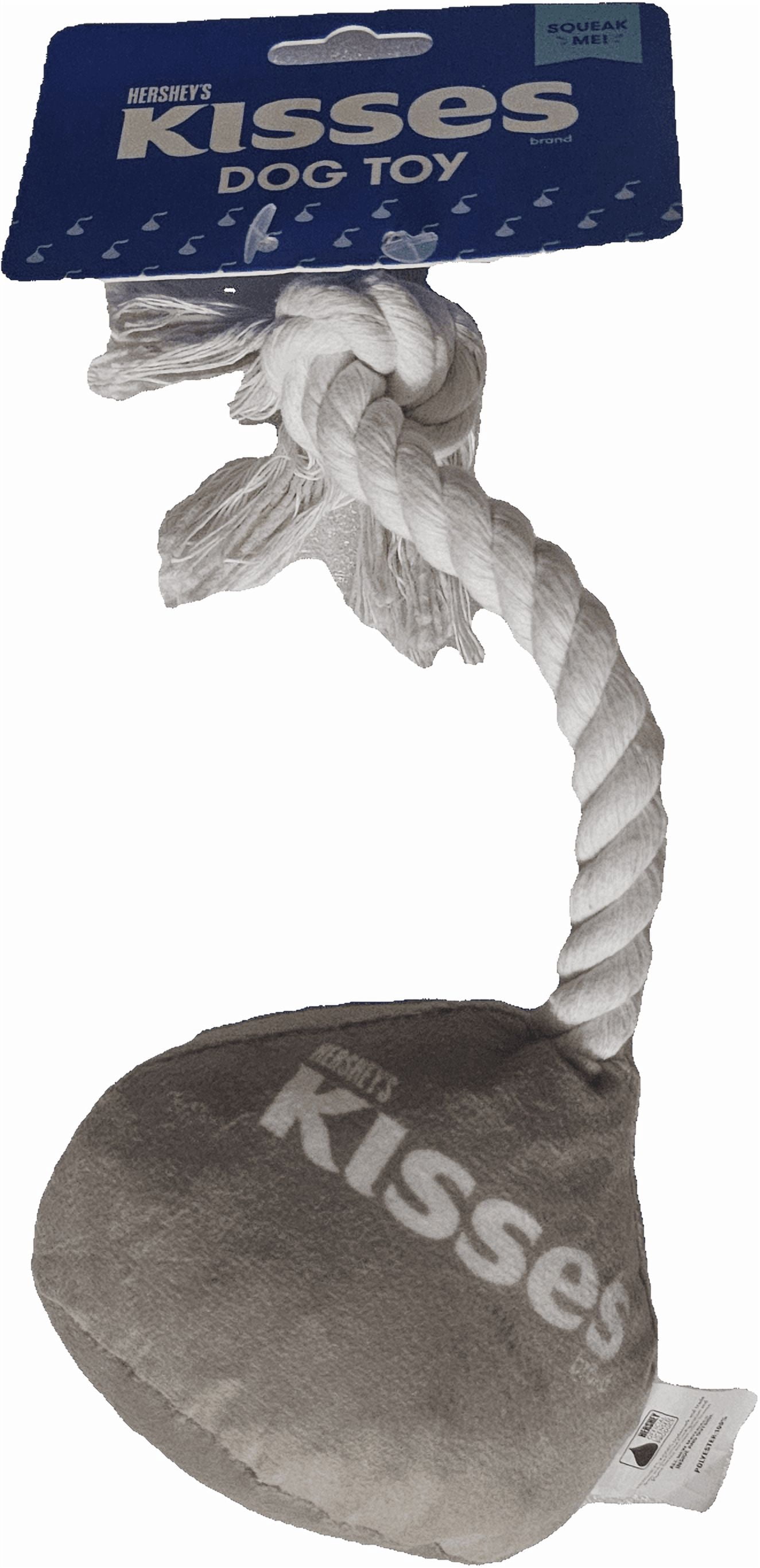 Hershey's Kissees Braided Dog Toy, White and Brown Cotton Rope