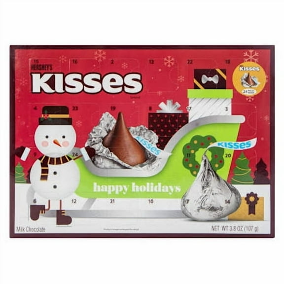 Hershey Milk Chocolate Kisses Candy Filled Christmas Advent Calendar