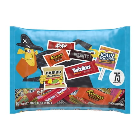Hershey Miniatures Assorted Flavored Halloween Candy, Bag 23.36 oz, 75 Pieces