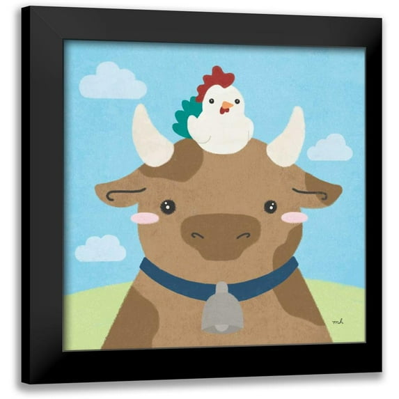 Hershey, Moira 12x12 Black Modern Framed Museum Art Print Titled - Barn Buddies I