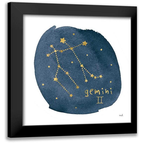 Hershey, Moira 12x12 Black Modern Framed Museum Art Print Titled - Horoscope Gemini