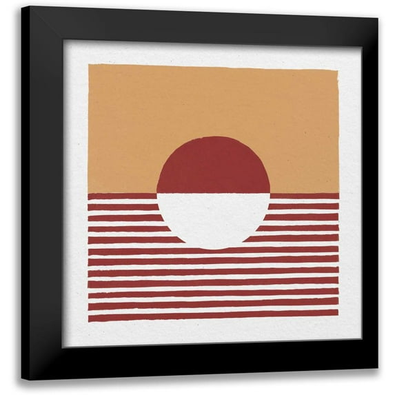 Hershey, Moira 12x12 Black Modern Framed Museum Art Print Titled - Reflection IV Red Yellow