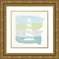 thumbnail image 1 of Hershey, Moira 12x12 Gold Ornate Wood Framed with Double Matting Museum Art Print Titled - Seaside Swatch Lighthouse, 1 of 4