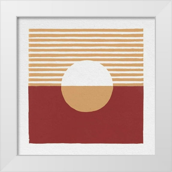 Hershey, Moira 12x12 White Modern Wood Framed Museum Art Print Titled - Reflection III Red Yellow