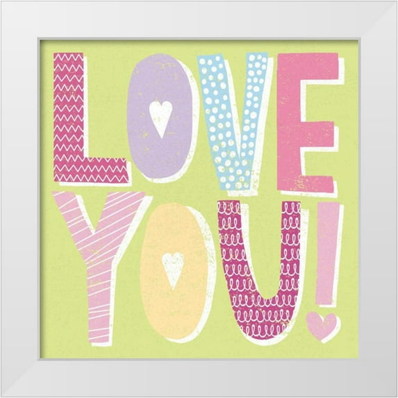 Hershey, Moira 12x12 White Modern Wood Framed Museum Art Print Titled - Words of Love II
