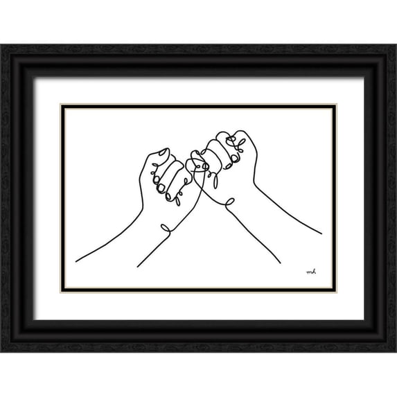 Hershey, Moira 14x11 Black Ornate Wood Framed with Double Matting Museum Art Print Titled - Happy Hands III