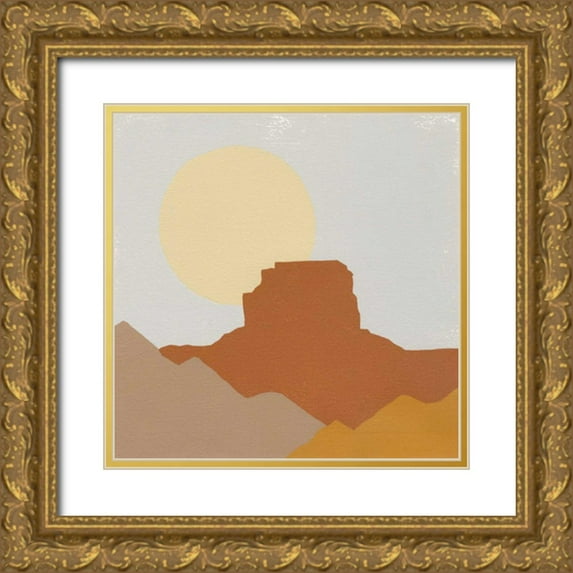 Hershey, Moira 15x15 Gold Ornate Wood Framed with Double Matting Museum Art Print Titled - Desert Sun III