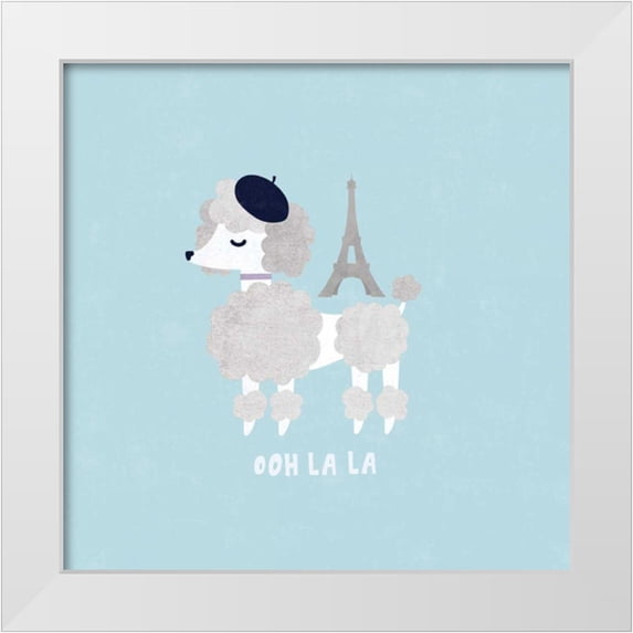 Hershey, Moira 15x15 White Modern Wood Framed Museum Art Print Titled - Good Dogs French Poodle Pastel