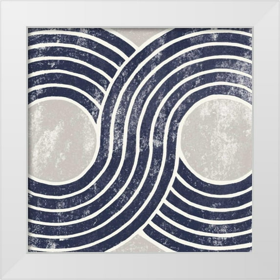 Hershey, Moira 15x15 White Modern Wood Framed Museum Art Print Titled - Over the Rainbow II Navy Gray