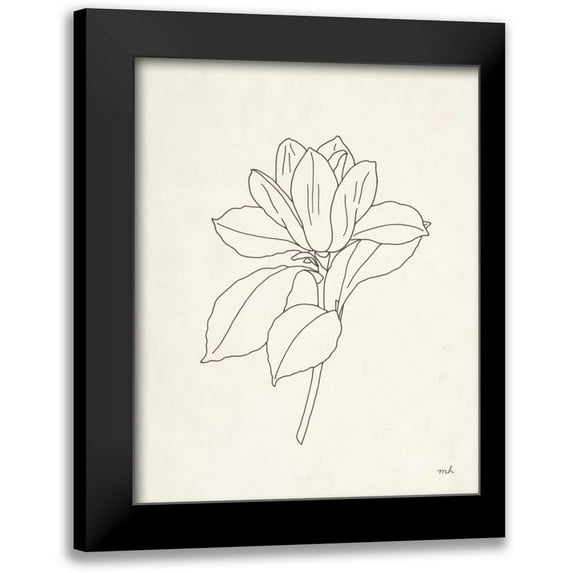 Hershey, Moira 15x18 Black Modern Framed Museum Art Print Titled - Magnolia Line Drawing
