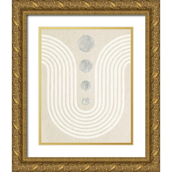 Hershey, Moira 15x18 Gold Ornate Wood Framed with Double Matting Museum Art Print Titled - Good Vibrations II Neutral