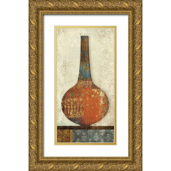 Hershey, Moira 18x32 Gold Ornate Wood Framed with Double Matting Museum Art Print Titled - Indian Vessels I