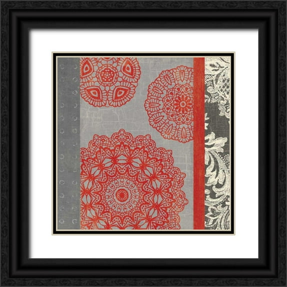Hershey, Moira 20x20 Black Ornate Wood Framed with Double Matting Museum Art Print Titled - Contemporary Lace II