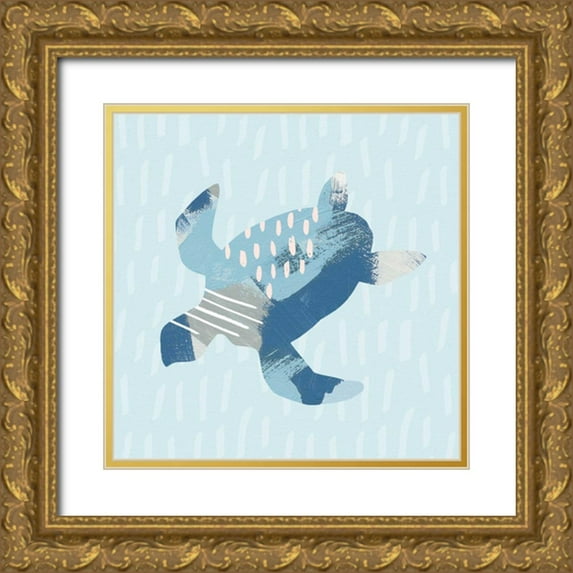 Hershey, Moira 20x20 Gold Ornate Wood Framed with Double Matting Museum Art Print Titled - Coastal Cool IV