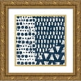 thumbnail image 1 of Hershey, Moira 20x20 Gold Ornate Wood Framed with Double Matting Museum Art Print Titled - Mark Making Tile III, 1 of 4