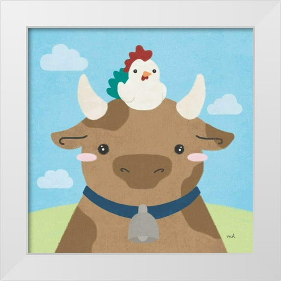 Hershey, Moira 20x20 White Modern Wood Framed Museum Art Print Titled - Barn Buddies I