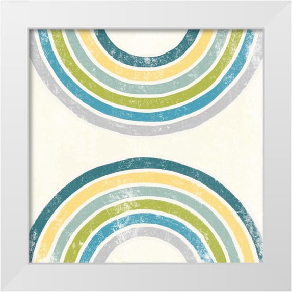 Hershey, Moira 20x20 White Modern Wood Framed Museum Art Print Titled - Over the Rainbow I Green