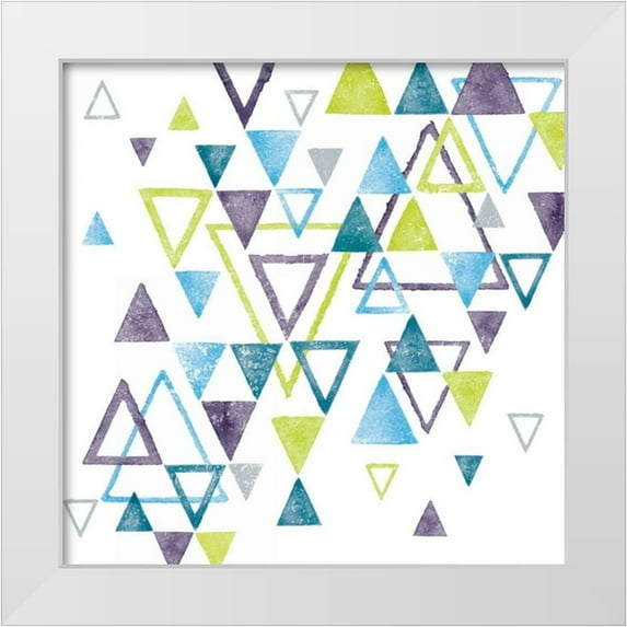 Hershey, Moira 20x20 White Modern Wood Framed Museum Art Print Titled - Triangle Tumble II