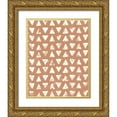 thumbnail image 1 of Hershey, Moira 20x24 Gold Ornate Wood Framed with Double Matting Museum Art Print Titled - Mark Making Tile Pattern IV Rust Crop, 1 of 4