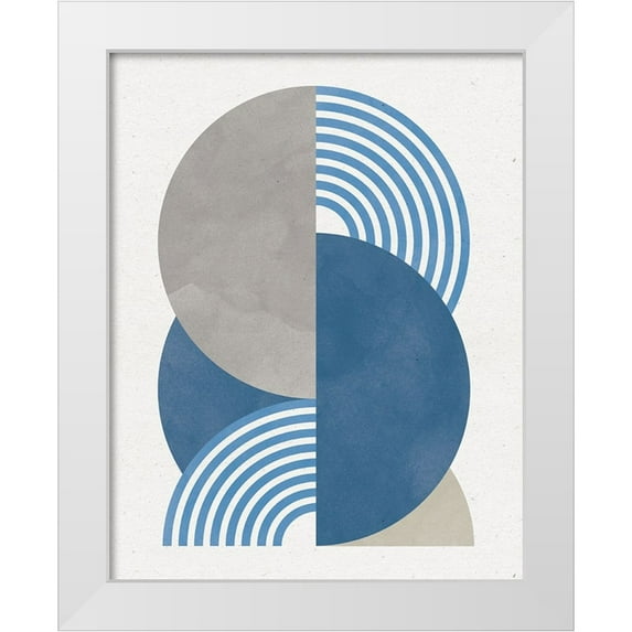 Hershey, Moira 20x24 White Modern Wood Framed Museum Art Print Titled - Deco Glam I Blue