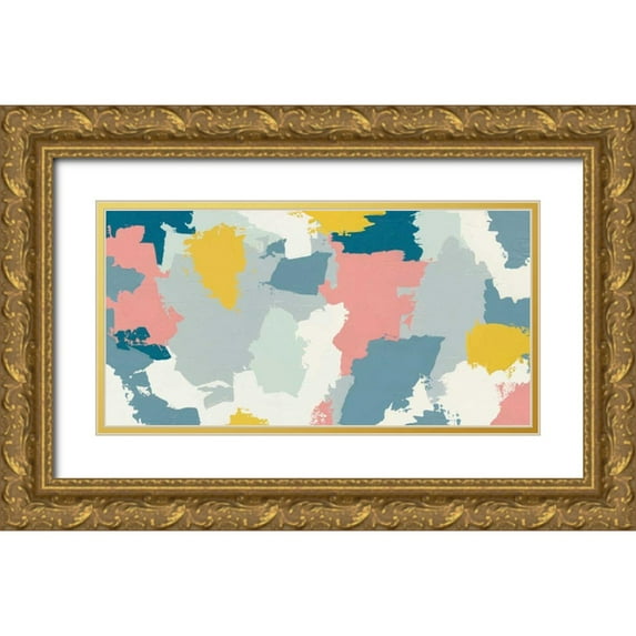 Hershey, Moira 24x14 Gold Ornate Wood Framed with Double Matting Museum Art Print Titled - Happy III