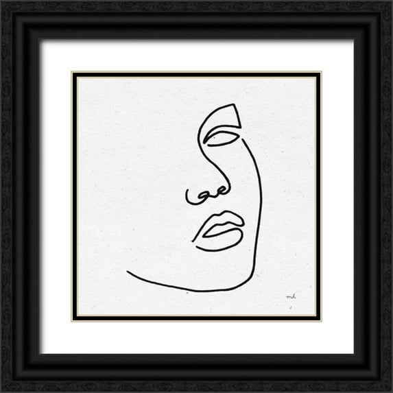 Hershey, Moira 26x26 Black Ornate Wood Framed with Double Matting Museum Art Print Titled - Island Breeze I BW