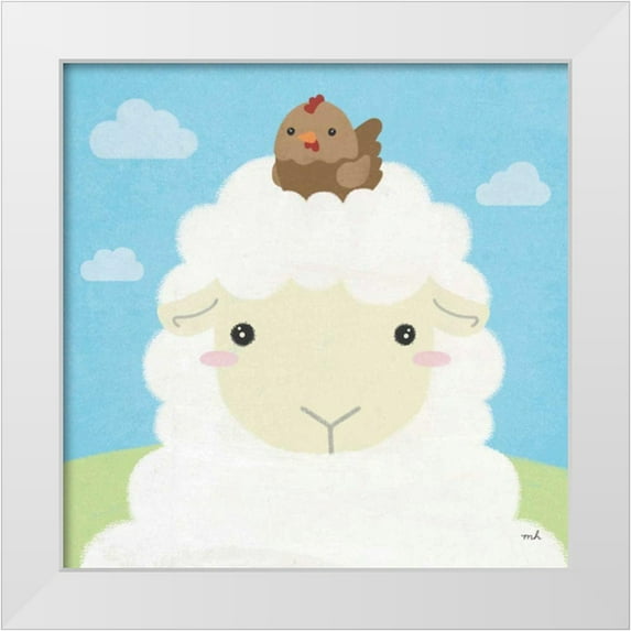 Hershey, Moira 26x26 White Modern Wood Framed Museum Art Print Titled - Barn Buddies III