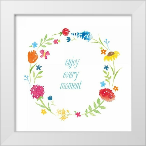 Hershey, Moira 26x26 White Modern Wood Framed Museum Art Print Titled - Watercolor Words II