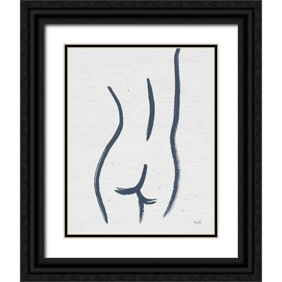 Hershey, Moira 26x32 Black Ornate Wood Framed with Double Matting Museum Art Print Titled - Line Figures V