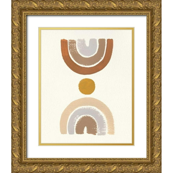 Hershey, Moira 26x32 Gold Ornate Wood Framed with Double Matting Museum Art Print Titled - Desert Rainbows I