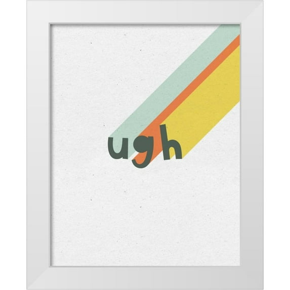 Hershey, Moira 26x32 White Modern Wood Framed Museum Art Print Titled - Rainbow Words II