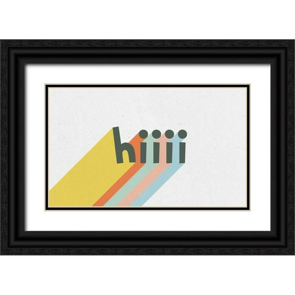 Hershey, Moira 32x21 Black Ornate Wood Framed with Double Matting Museum Art Print Titled - Rainbow Words VI