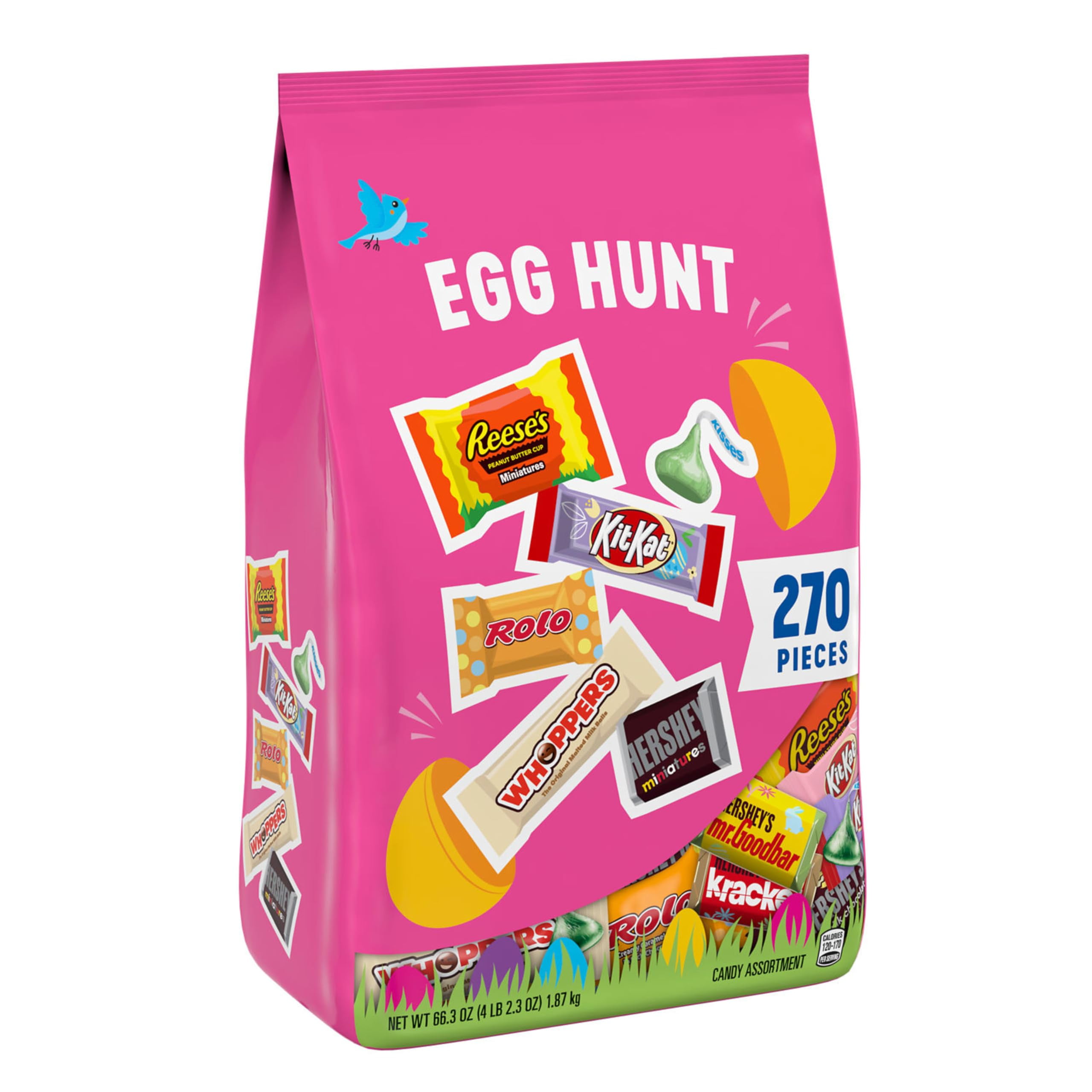 Hershey,S Assorted Flavored, Easter Basket Easter Candy Variety Bag, 66.3 Oz (270 Pieces)