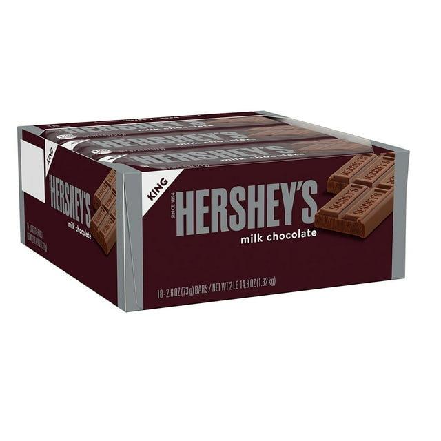 Hershey,S Milk Chocolate King Size, Candy Bars, 2.6 Oz (18 Count ...