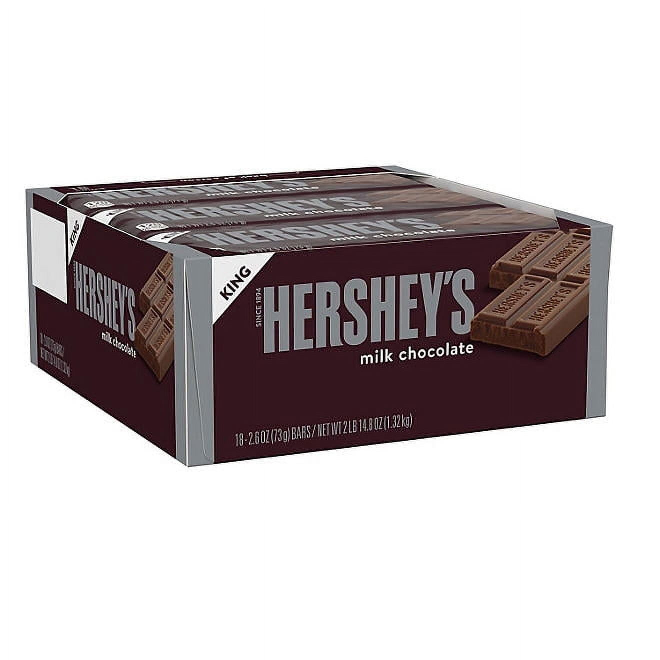 Hersheys Milk Chocolate King Size Candy, Full Size, 2.6 Oz Bar