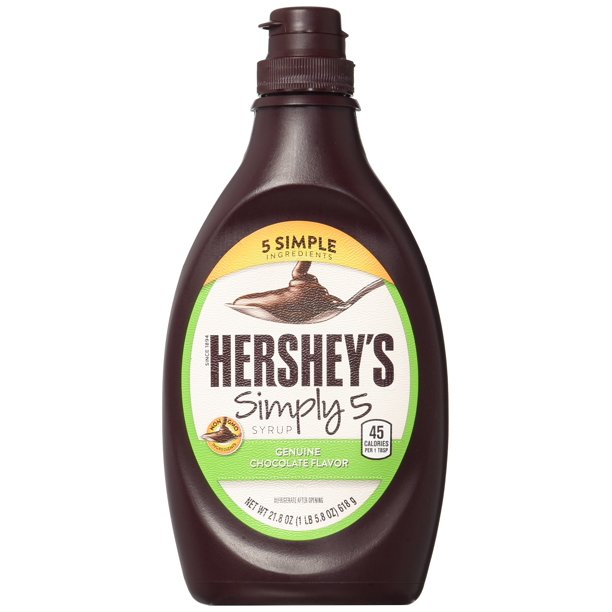 Hershey,S Simple 5 Chocolate Syrup Bottle, 21.8 Oz
