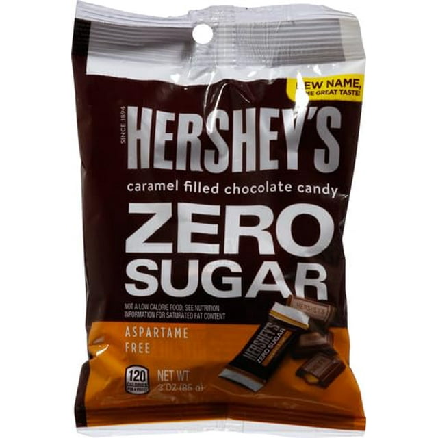 Hershey,S Sugar Free Chocolate With Caramel Candy, 3-Ounce Bag (Pack Of ...