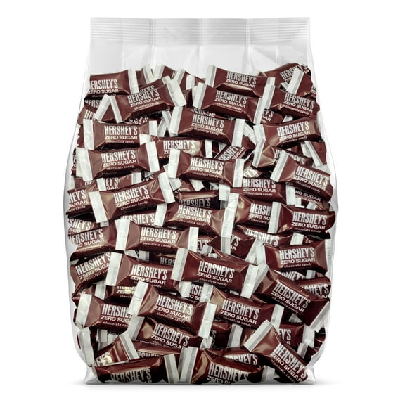 Hershey Sugar Free Milk Chocolate Miniature Bars - Milk Chocolate with Zero Sugar - Individually Wrapped Bulk Chocolate  Sugar Free Hersheys Chocolate - 50 Pieces