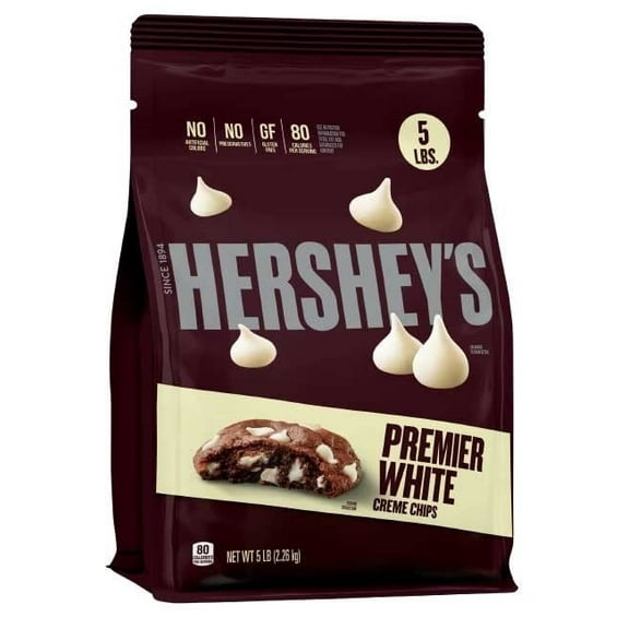 Hershey White Crme Chocolate Baking Chips | Gluten Free | Kosher | 5 lbs.