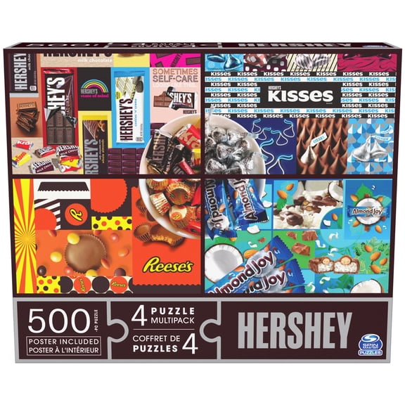 Hershey's, 4 Puzzle Multipack, 500-Piece Mega Puzzle, For All Ages