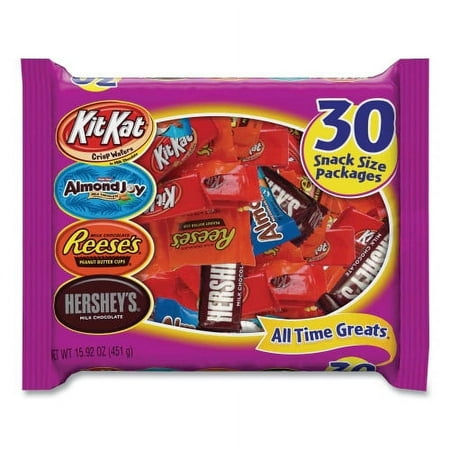 New Hershey's All Time Greats Milk Chocolate Variety Pack, 15.92 oz Bag, 30 Pieces/Bag, 2 Bags/Pack, Ships in 1-3 Business Days